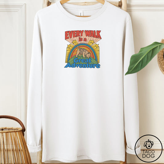Cairn Terrier Every Walk Long Sleeve Tee White Taco-Dog
