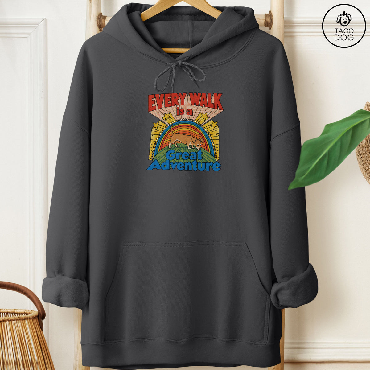 Chiweenie Every Walk Hoodie Charcoal Taco-Dog