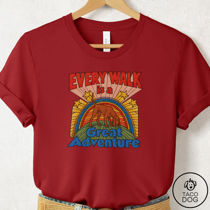 Coonhound Every Walk T-Shirt Canvas Red Taco-Dog