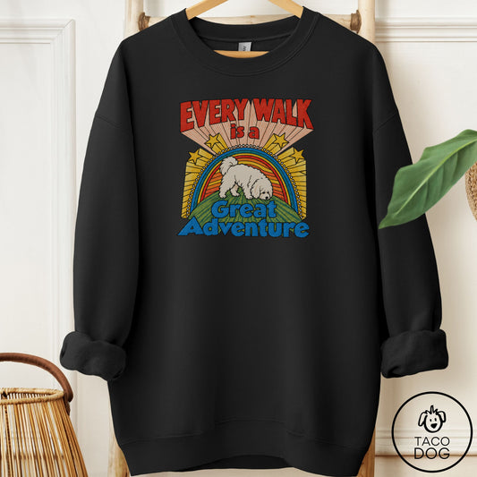 Coton De Tulear Every Walk Sweatshirt Black Taco-Dog