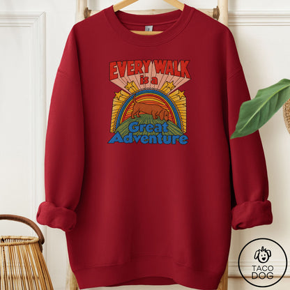 Dachshund Every Walk Sweatshirt Garnet Taco-Dog