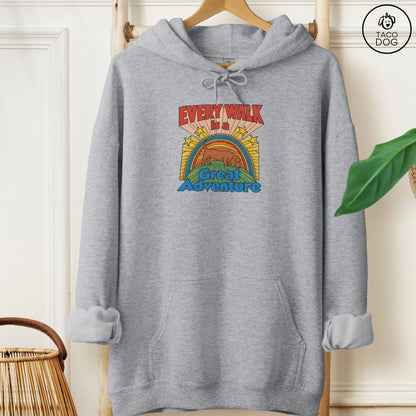 Dachshund Every Walk Hoodie Graphite Heather Taco-Dog