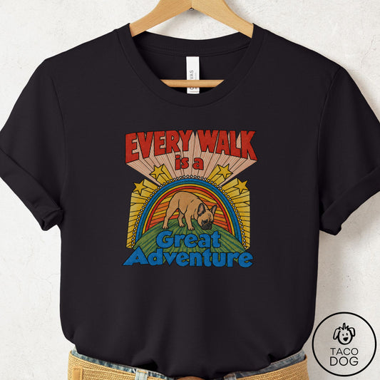 French Bulldog Frenchie Every Walk T-Shirt Black Taco-Dog