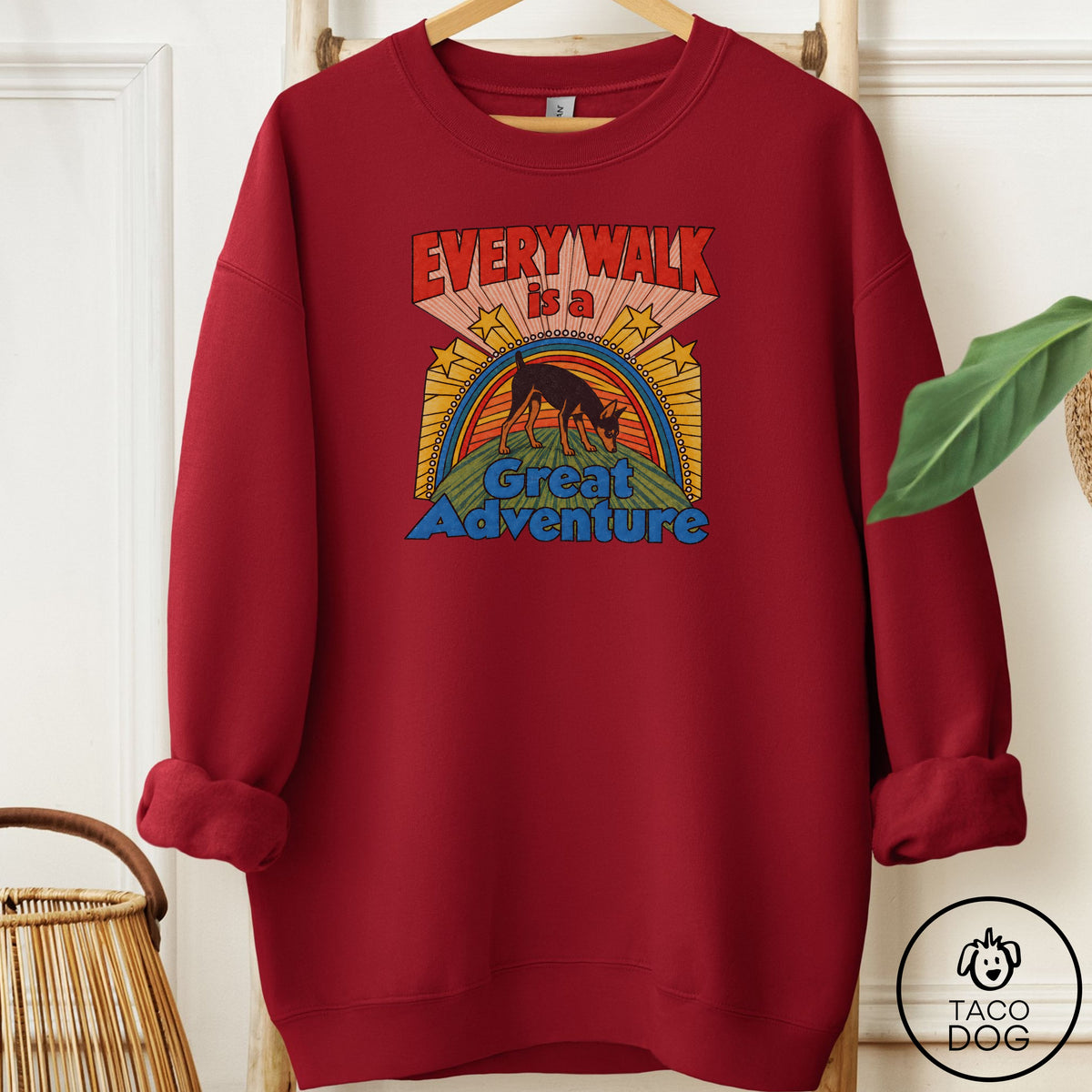 Miniature Pinscher Every Walk Sweatshirt Garnet Taco-Dog