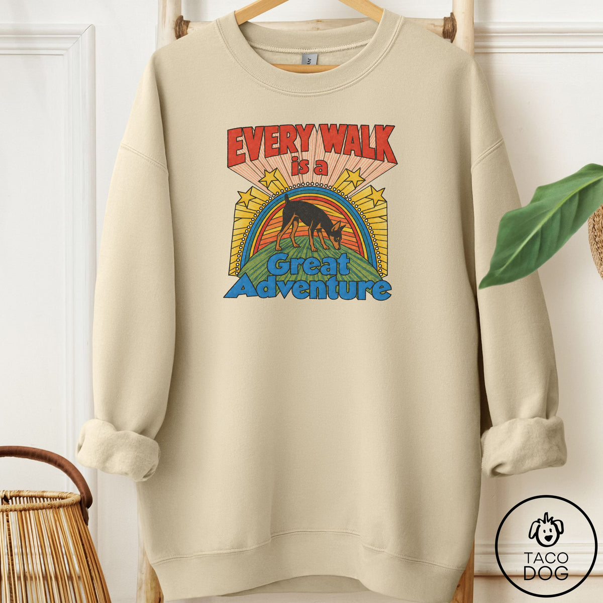 Miniature Pinscher Every Walk Sweatshirt Sand Taco-Dog
