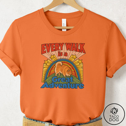 Pomeranian Every Walk T-Shirt Burnt Orange Taco-Dog
