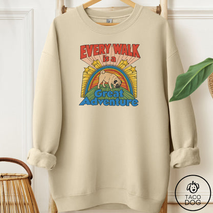 Pug Every Walk Sweatshirt Sand Taco-Dog