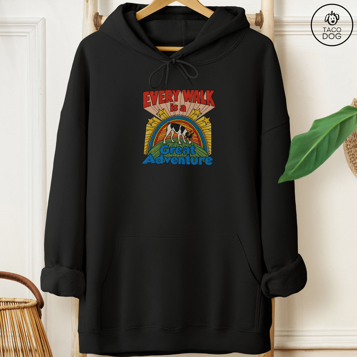 Rat Terrier Every Walk Hoodie Black Taco-Dog