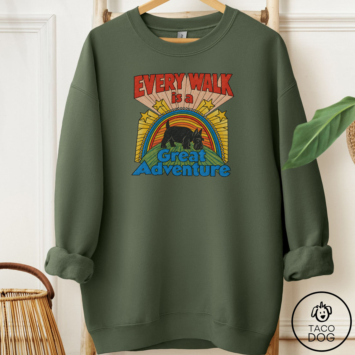 Scottie Every Walk Sweatshirt Military Green Taco-Dog