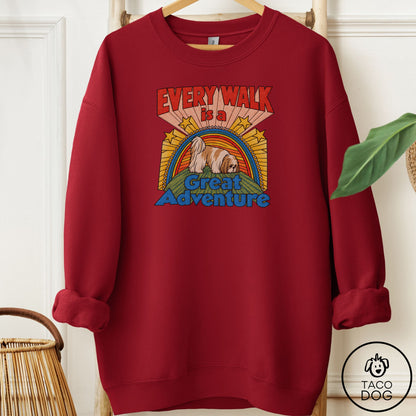Shih Tzu Every Walk Sweatshirt Garnet Taco-Dog
