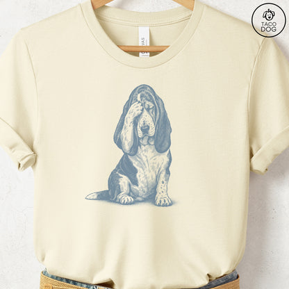Basset Hound Facepalm T-Shirt Natural Taco-Dog