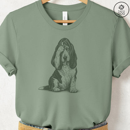 Basset Hound Facepalm T-Shirt Sage Taco-Dog