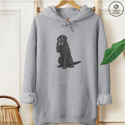 Curly-Coated Retriever Facepalm Hoodie Graphite Heather Taco-Dog