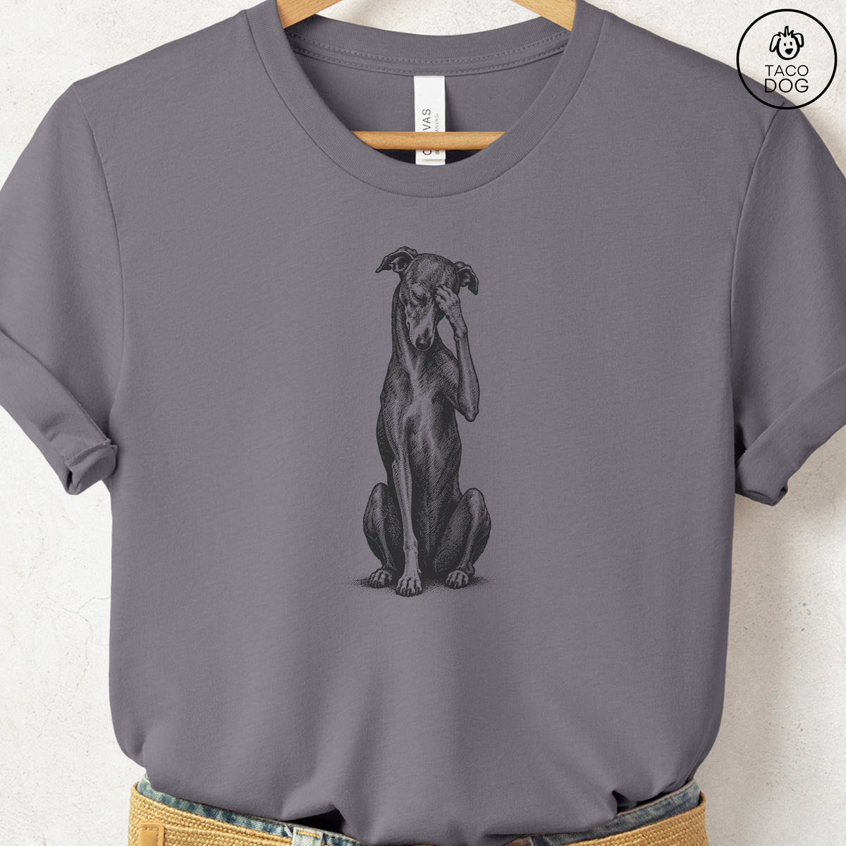 Italian Greyhound Whippet Facepalm T-Shirt Storm Taco-Dog