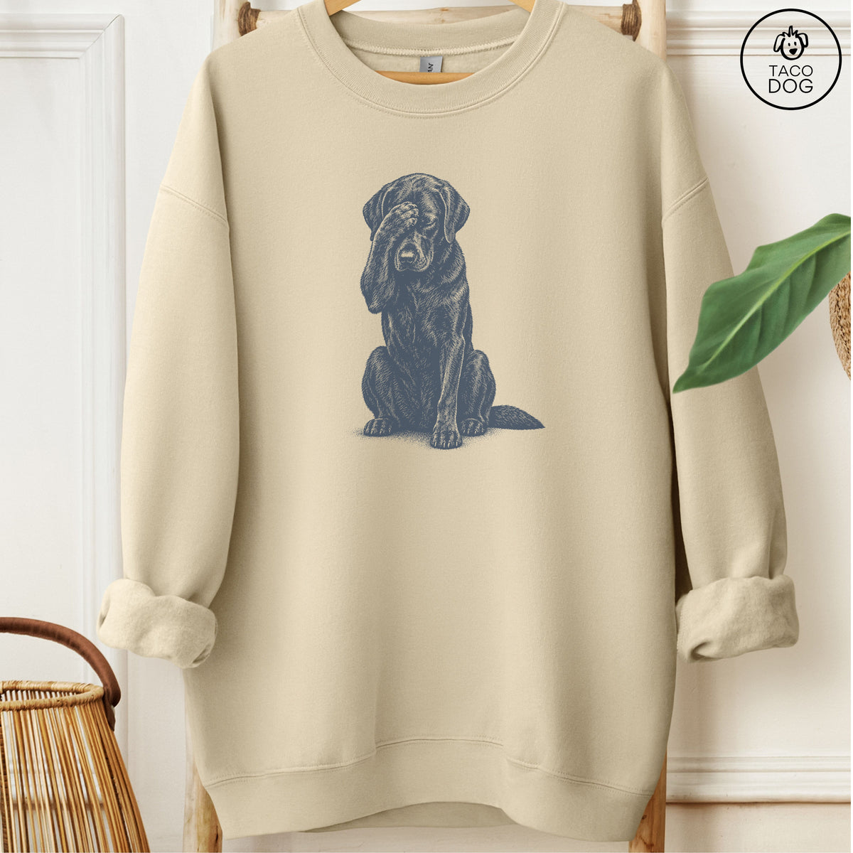 Labrador Retriever Facepalm Sweatshirt Sand Taco-Dog