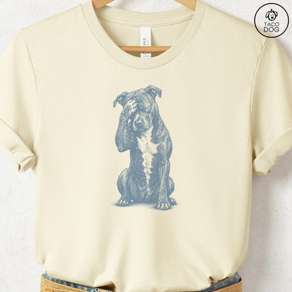 Pitbull Facepalm T-Shirt Natural Taco-Dog