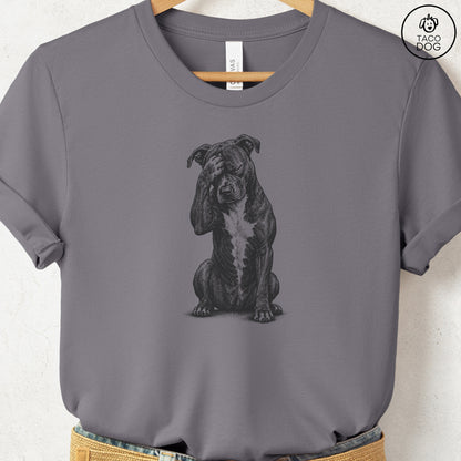 Pitbull Facepalm T-Shirt Storm Taco-Dog