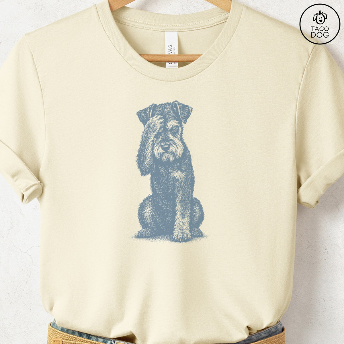 Schnauzer Facepalm T-Shirt Natural Taco-Dog