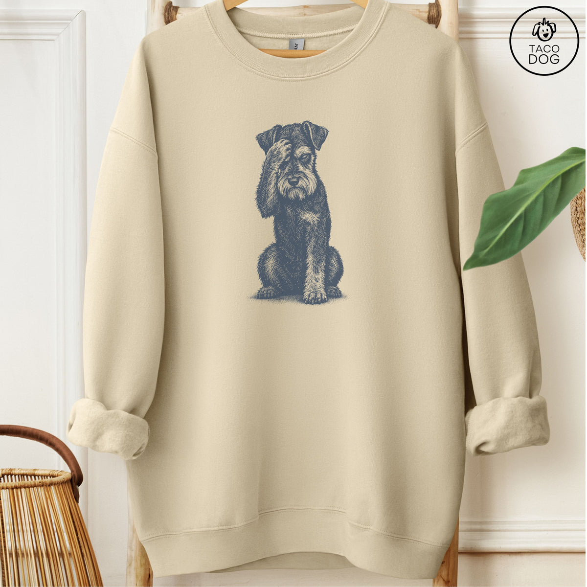 Schnauzer Facepalm Sweatshirt Sand Taco-Dog