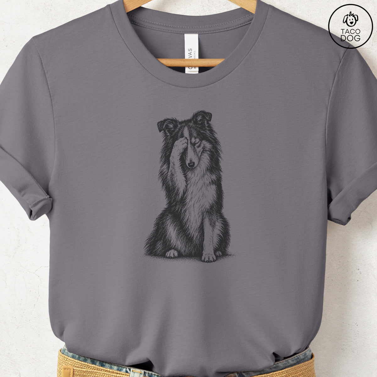 Shetland Sheepdog Facepalm T-Shirt Storm Taco-Dog