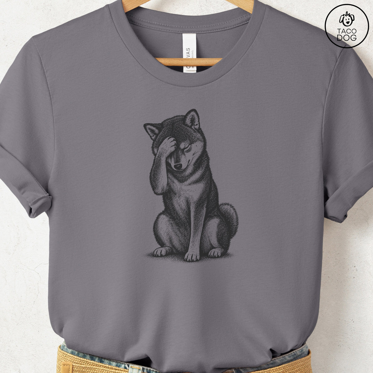 Shiba Inu Facepalm T-Shirt Storm Taco-Dog