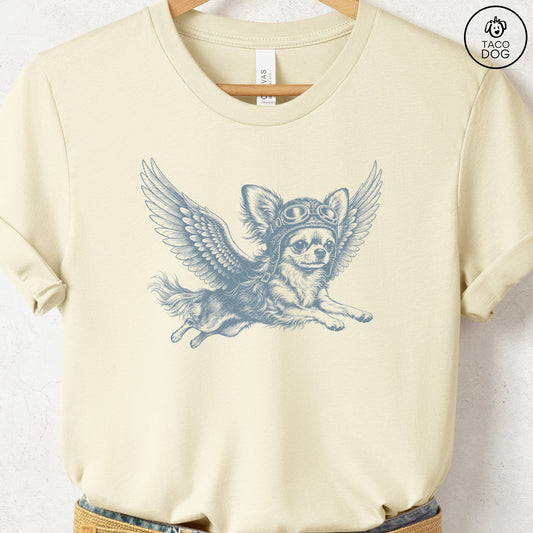 Chihuahua Flight Risk T-Shirt Natural S Taco-Dog