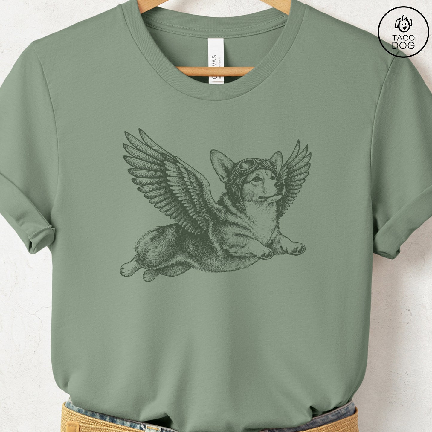 Corgi Flight Risk T-Shirt
