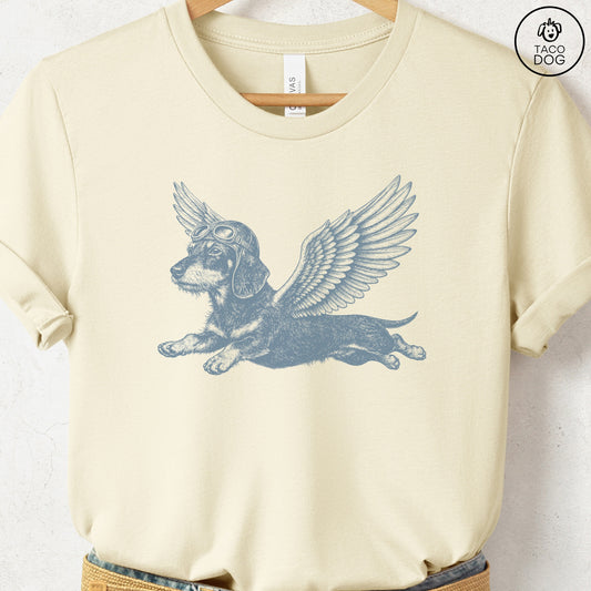 Dachshund Flight Risk T-Shirt Natural S Taco-Dog