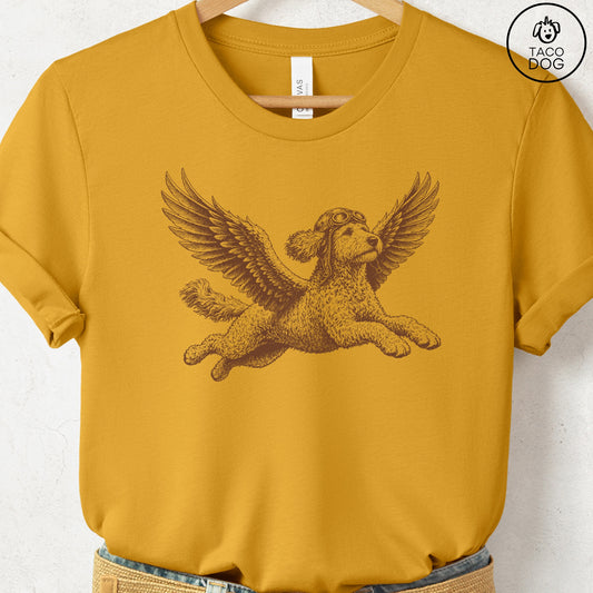 Doodle Flight Risk T-Shirt Mustard Taco-Dog