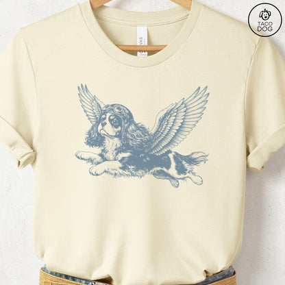Cavalier King Charles Spaniel Flight Risk T-Shirt Natural Taco-Dog