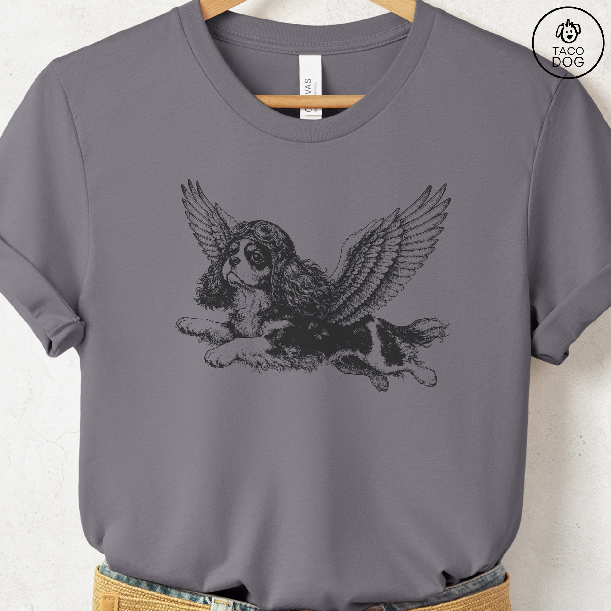 Cavalier King Charles Spaniel Flight Risk T-Shirt Storm Taco-Dog