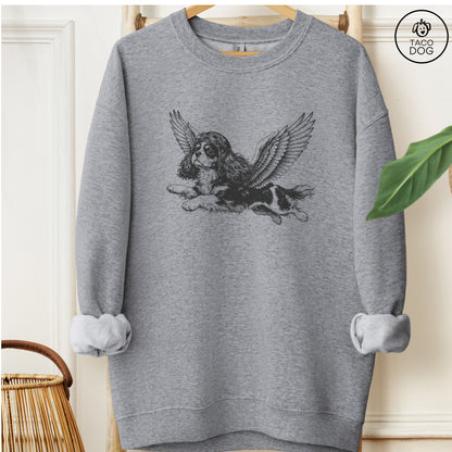 Cavalier King Charles Spaniel Flight Risk Sweatshirt Graphite Heather Taco-Dog