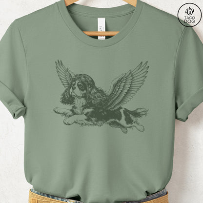 Cavalier King Charles Spaniel Flight Risk T-Shirt Sage Taco-Dog