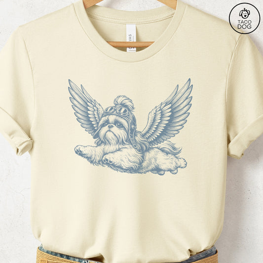 Shih Tzu Flight Risk T-Shirt Natural S Taco-Dog