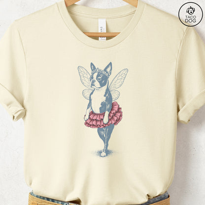 Boston Terrier Fairy T-Shirt Natural S Taco-Dog