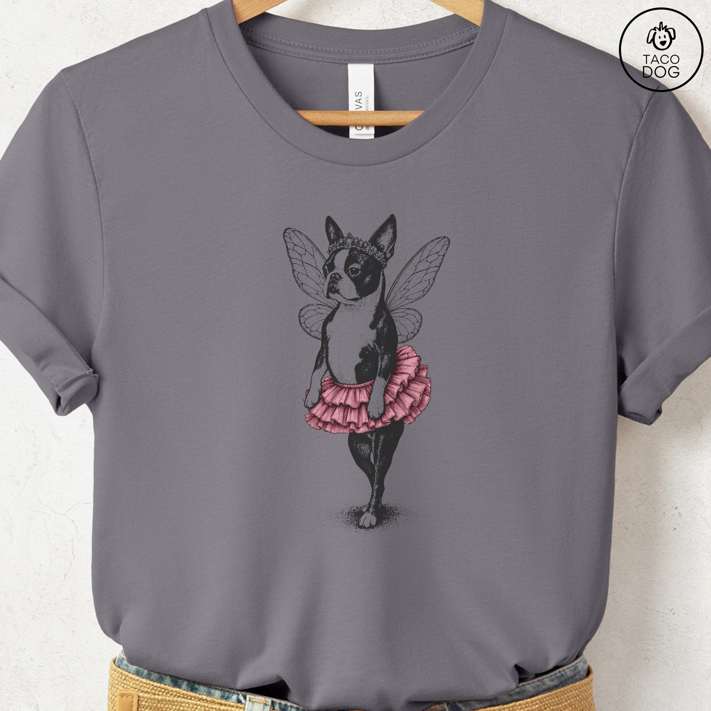 Boston Terrier Fairy T-Shirt Storm S Taco-Dog