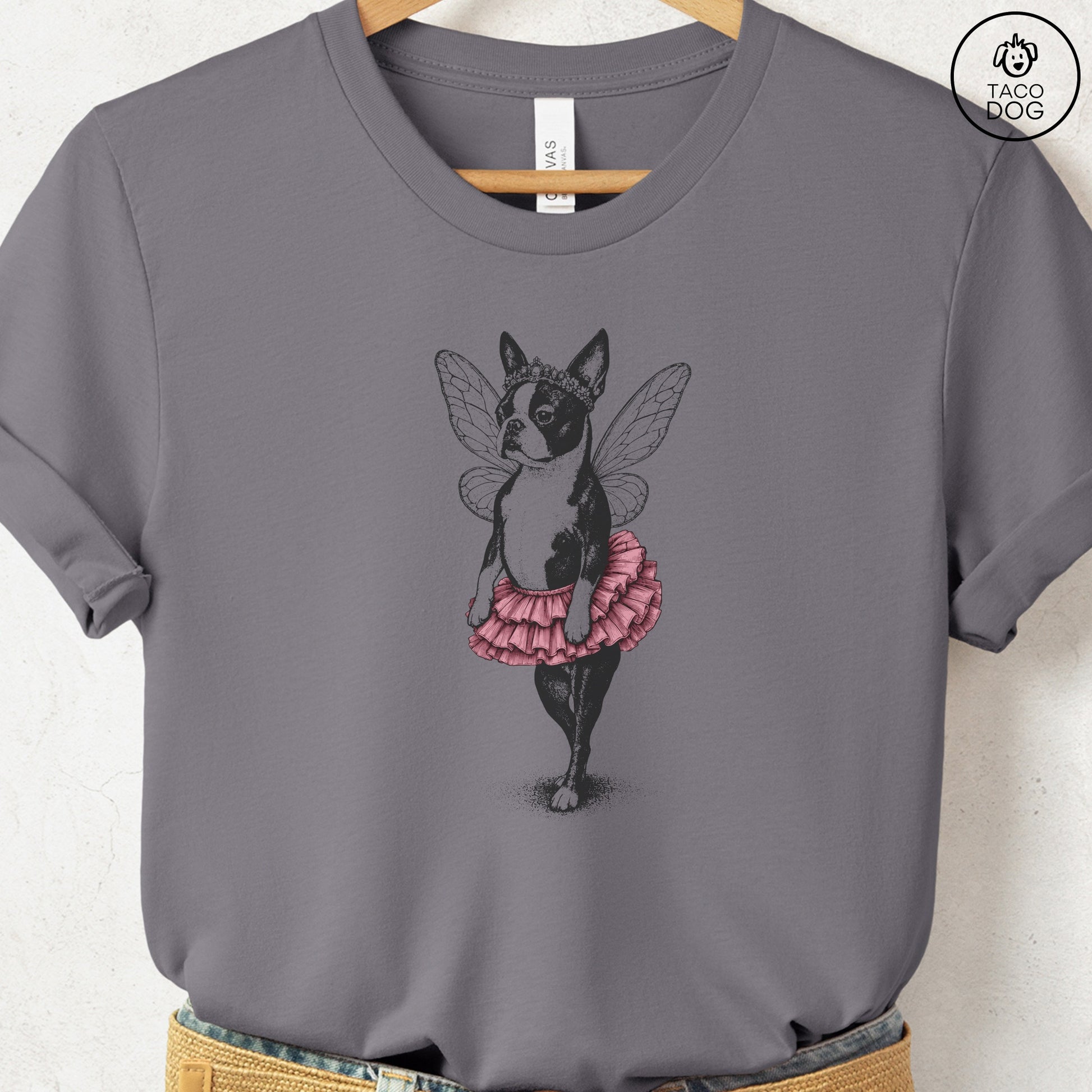 Boston Terrier Fairy T-Shirt Storm S Taco-Dog