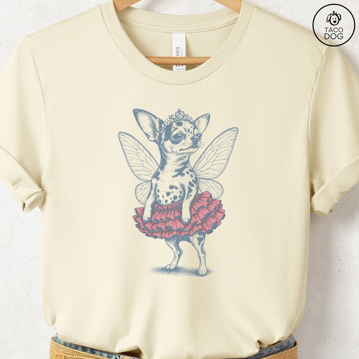 Chihuahua Fairy T-Shirt Natural S Taco-Dog