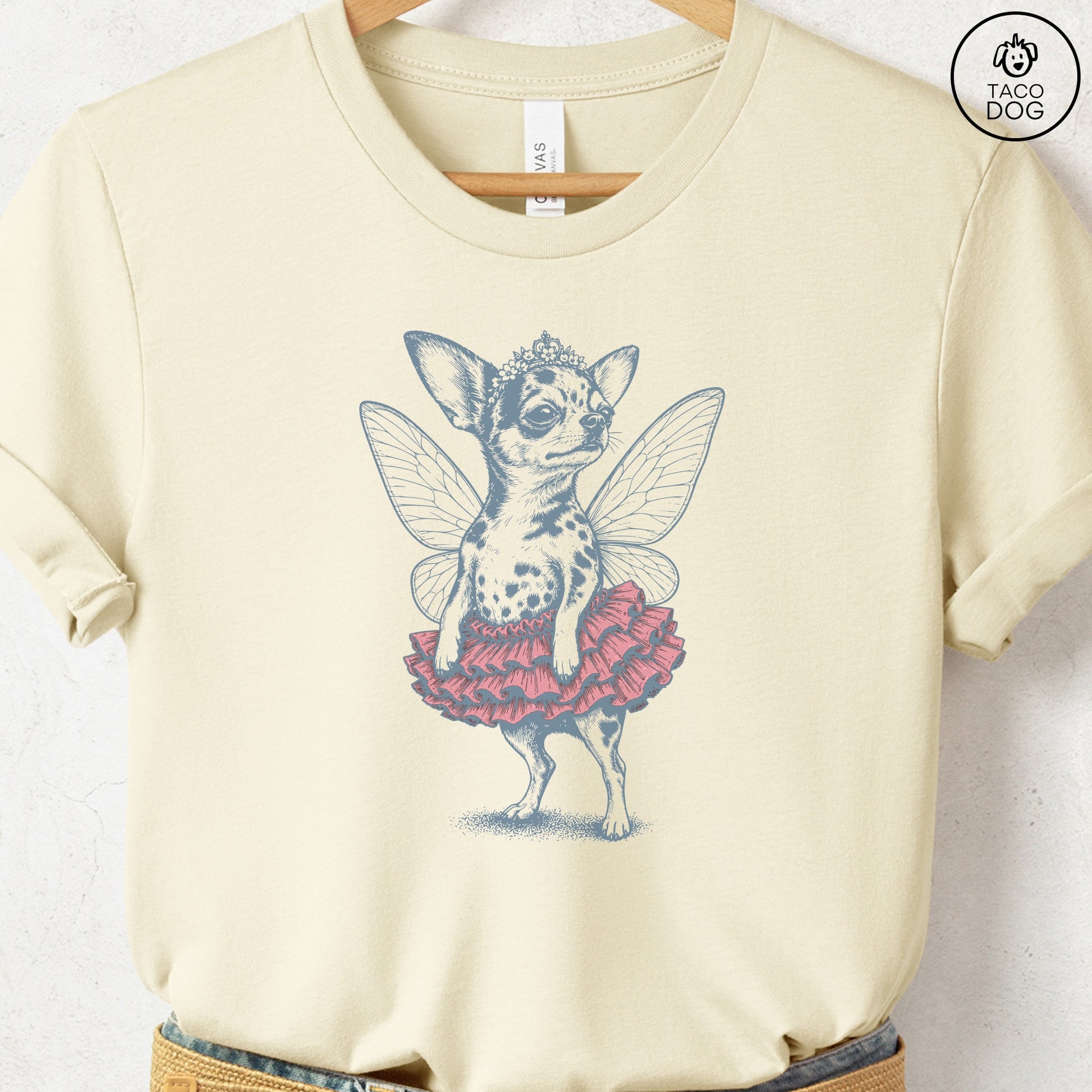 Chihuahua Fairy T-Shirt Natural S Taco-Dog