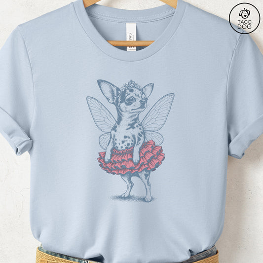 Chihuahua Fairy T-Shirt Light Blue S Taco-Dog