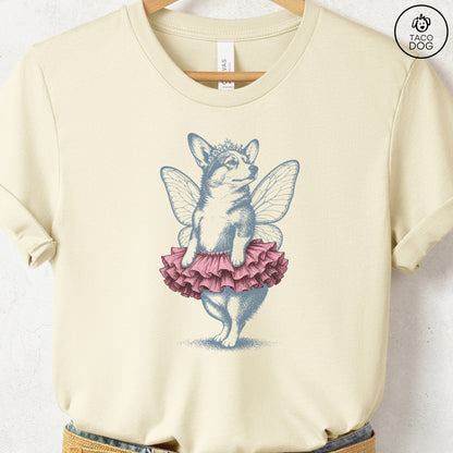 Corgi Fairy T-Shirt Natural S Taco-Dog