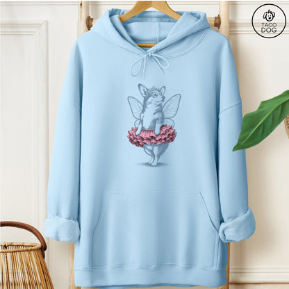 Corgi Fairy Hoodie Light Blue Taco-Dog