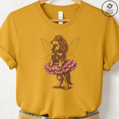 Dachshund Fairy T-Shirt Mustard S Taco-Dog