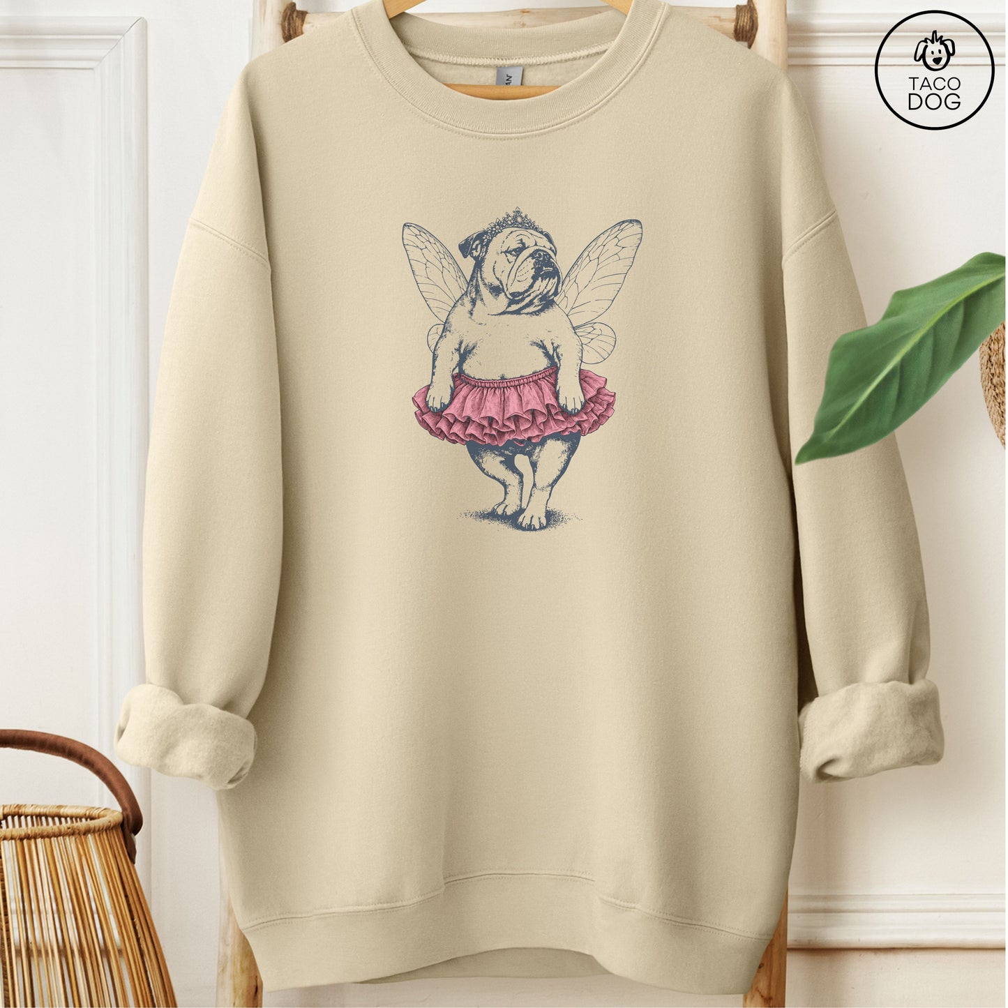 English Bulldog Fairy Sweatshirt Sand M Taco-Dog