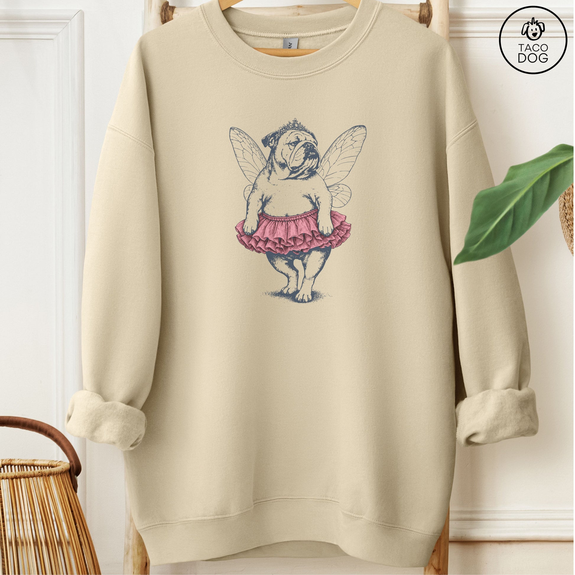 English Bulldog Fairy Sweatshirt Sand M Taco-Dog