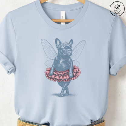 French Bulldog Frenchie Fairy T-Shirt Light Blue S Taco-Dog