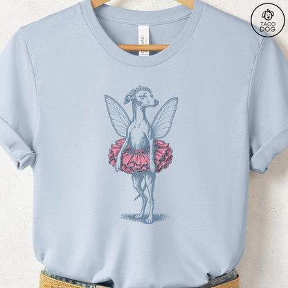 Italian Greyhound Whippet Fairy T-Shirt Light Blue S Taco-Dog