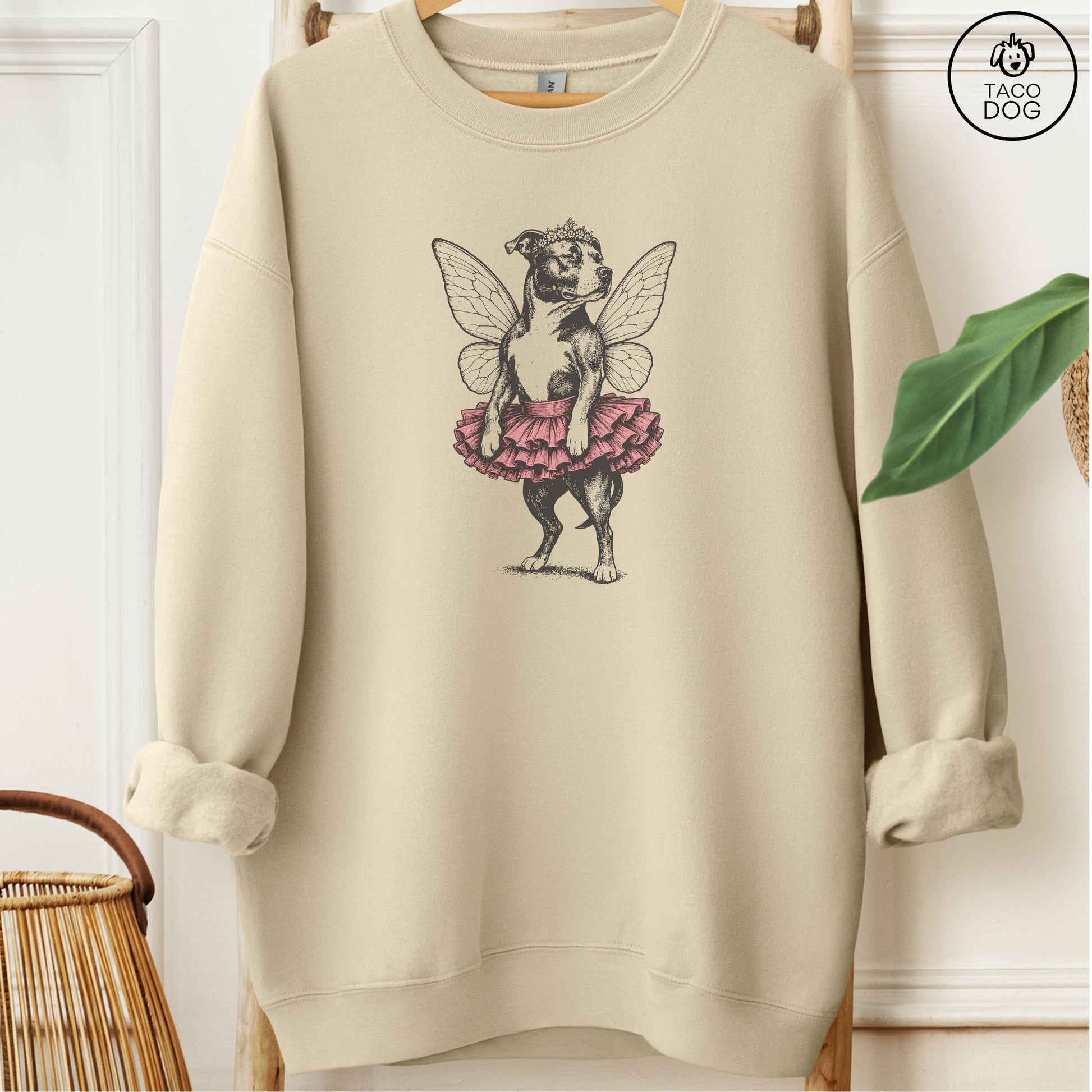 Pitbull Fairy Sweatshirt Sand M Taco-Dog