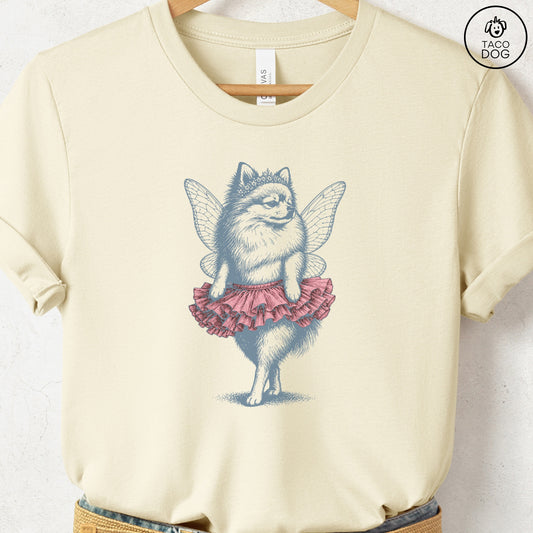 Pomeranian Fairy T-Shirt Natural Taco-Dog
