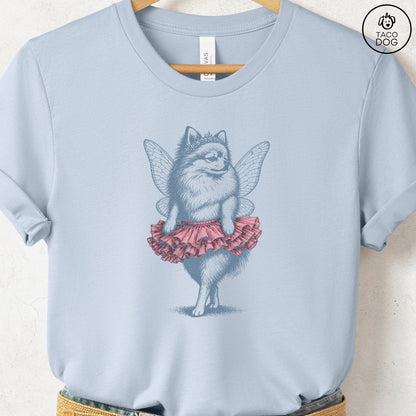 Pomeranian Fairy T-Shirt Light Blue S Taco-Dog